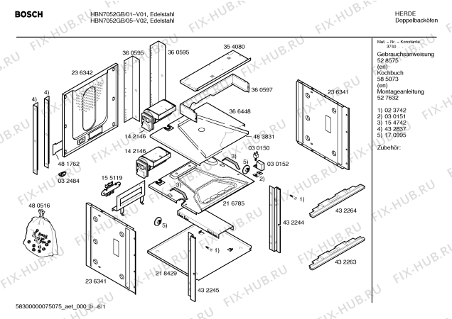 Схема №4 HBN7052GB с изображением Ручка управления духовкой для плиты (духовки) Bosch 00421614