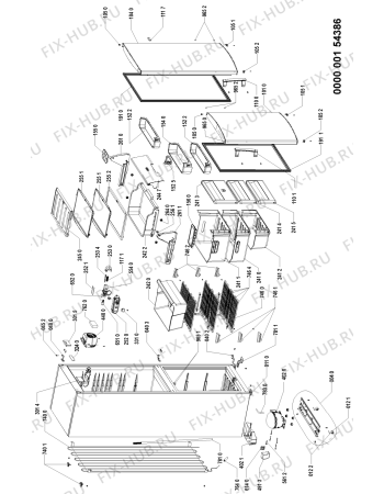 Схема №1 ARC 5855/1 NBS с изображением Дверка для холодильника Whirlpool 480132100296