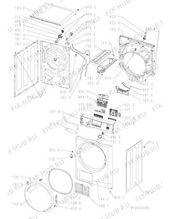 Схема №1 TRKA 4580 с изображением Обшивка для стиралки Whirlpool 481010539713