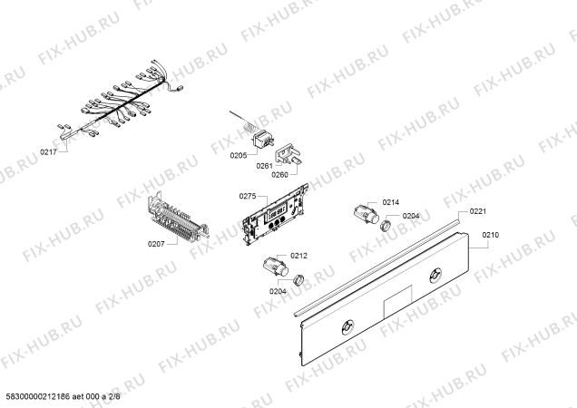 Схема №3 HLR39A020 с изображением Панель управления для духового шкафа Bosch 11028200