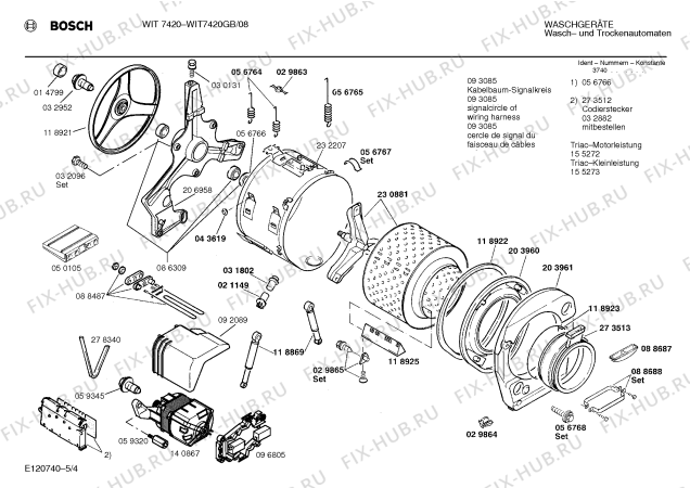 Схема №1 WIT7420GB WIT7420 с изображением Ручка для стиралки Bosch 00092212