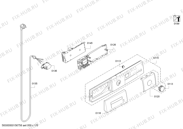 Схема №2 WAP28390FF Avantixx 9 EcoPerformance с изображением Ручка для стиральной машины Bosch 00655035