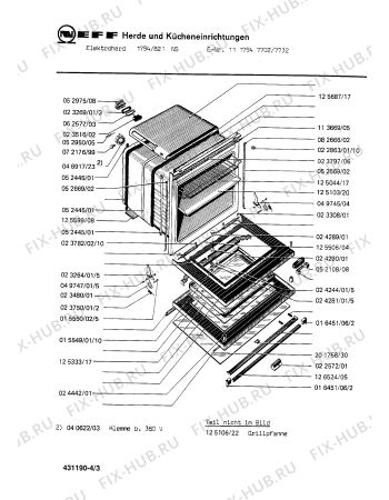 Взрыв-схема плиты (духовки) Neff 1117947702 1794/821NS - Схема узла 03