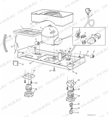 Взрыв-схема холодильника Electrolux END5298 - Схема узла Section 6