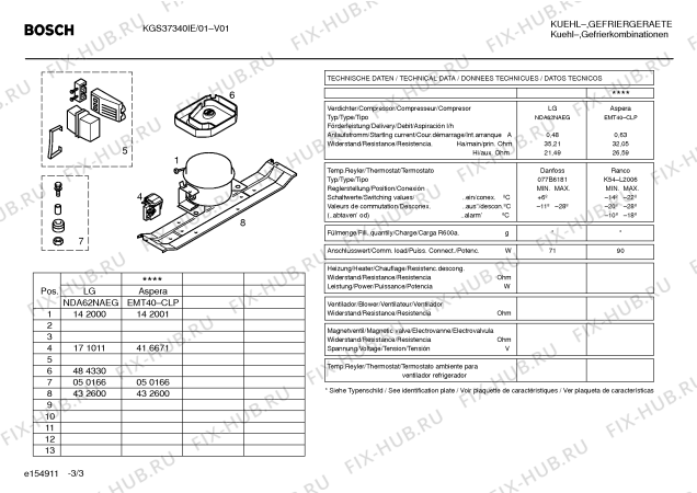 Взрыв-схема холодильника Bosch KGS37340IE - Схема узла 03