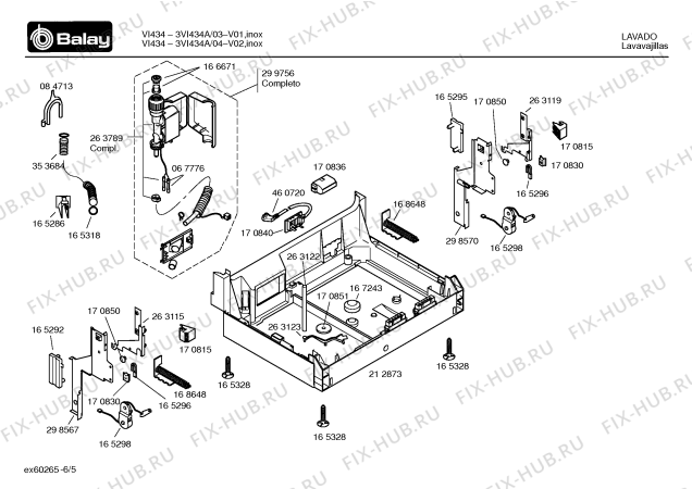 Схема №1 3VI434A VI434 с изображением Кнопка для посудомоечной машины Bosch 00172724