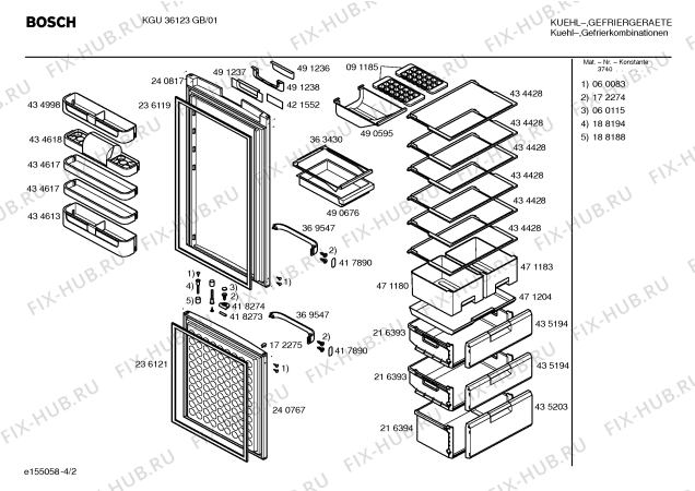 Схема №1 KGU32163GB с изображением Инструкция по эксплуатации для холодильника Bosch 00587319