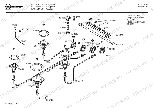 Схема №1 T2135V1NL с изображением Столешница для плиты (духовки) Bosch 00215312