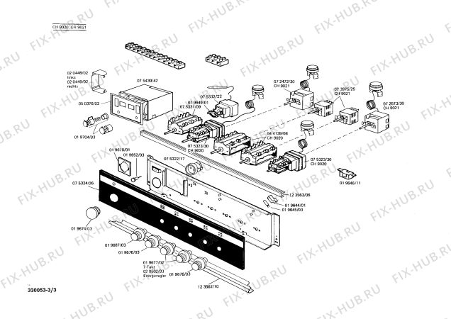 Схема №2 CH9001 с изображением Переключатель для плиты (духовки) Bosch 00020502