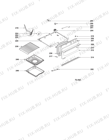 Схема №2 SST2 (F065178) с изображением Дверь (стекло) духовки для электропечи Indesit C00277241
