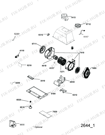 Схема №1 208355404835PRF01046 с изображением Лампа для электровытяжки Whirlpool 482000099702