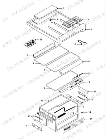 Взрыв-схема холодильника Zanussi DR43L - Схема узла Furniture