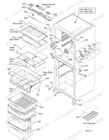 Схема №2 FFA97T (F034948) с изображением Дверца для холодильной камеры Indesit C00219622
