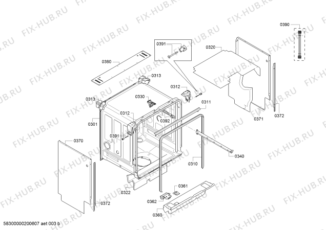 Взрыв-схема посудомоечной машины Bosch SBA46PX01E accent line - Схема узла 03