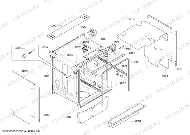 Схема №3 DI461131 с изображением Планка для посудомойки Bosch 00673381
