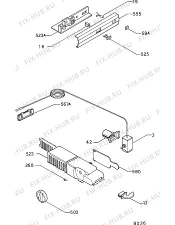 Взрыв-схема холодильника Zanussi ZI6165 - Схема узла Refrigerator electrical equipment