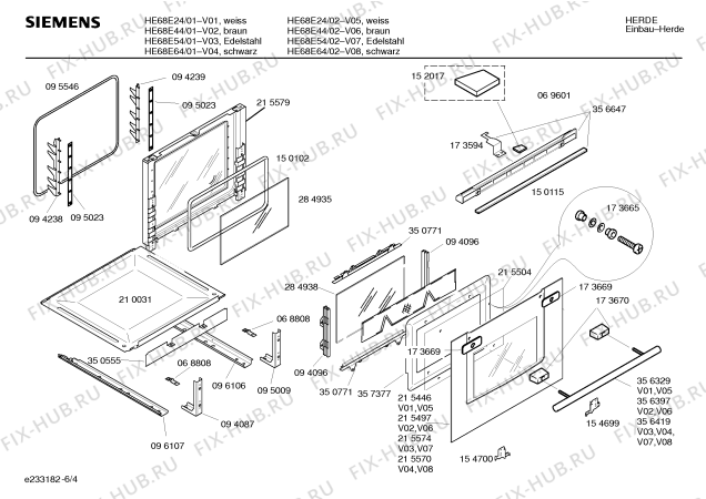 Схема №3 HE68E54 S2001 с изображением Инструкция по эксплуатации для духового шкафа Siemens 00524831