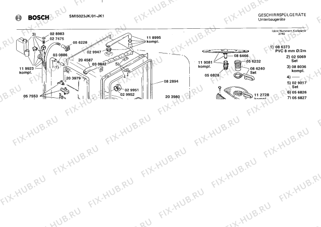 Взрыв-схема посудомоечной машины Bosch SMI5023JK SMI5023 - Схема узла 02