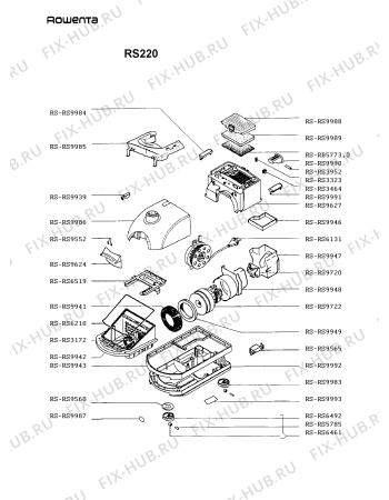 Взрыв-схема пылесоса Rowenta RS220 - Схема узла RS220___.FR1