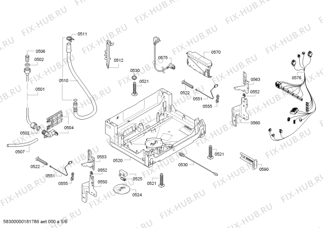 Схема №2 SMI30D05EU с изображением Панель управления для посудомойки Bosch 00740596
