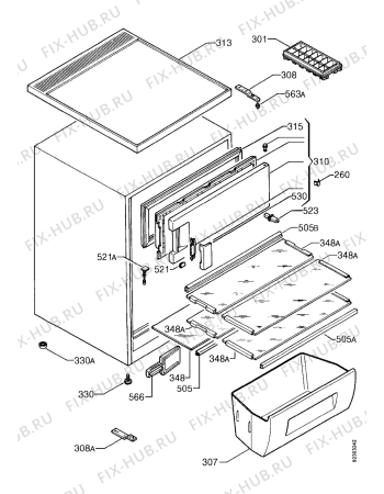 Взрыв-схема холодильника Aeg S1439-4TK - Схема узла Housing 001
