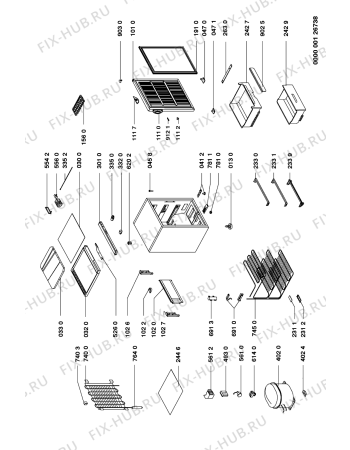 Схема №1 AFB 443/H с изображением Часть корпуса для холодильника Whirlpool 481945299858