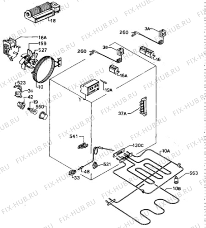 Взрыв-схема плиты (духовки) Zanussi ZDM769X - Схема узла Electrical equipment