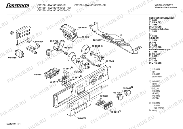 Схема №2 CW18010CH CW1801 с изображением Панель для стиралки Bosch 00273992