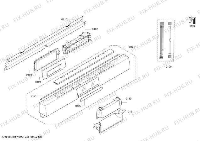 Схема №4 SN26V893TR с изображением Передняя панель для электропосудомоечной машины Siemens 00791343