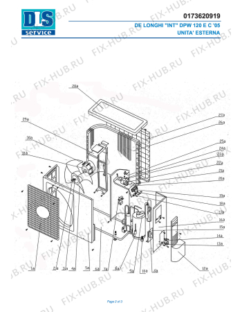 Взрыв-схема кондиционера DELONGHI DPW 120 EC 05 - Схема узла 2