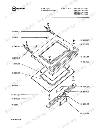 Взрыв-схема плиты (духовки) Neff 195305319 1058.33HCS - Схема узла 03