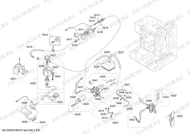 Схема №3 TES80721RW VeroSelection 700 с изображением Крышка для электрокофемашины Bosch 00630765