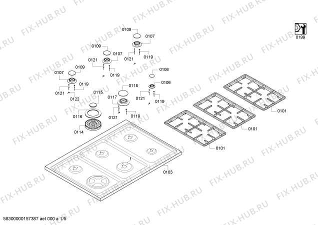 Схема №3 HQ765507E Siemens с изображением Головка поджига для плиты (духовки) Bosch 00613305