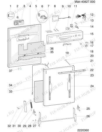 Схема №1 DVG622KIXUK (F033235) с изображением Мини-ручка для посудомоечной машины Indesit C00114586