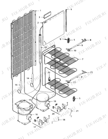 Взрыв-схема холодильника Zanussi ZF56/46 - Схема узла Cooling system 017