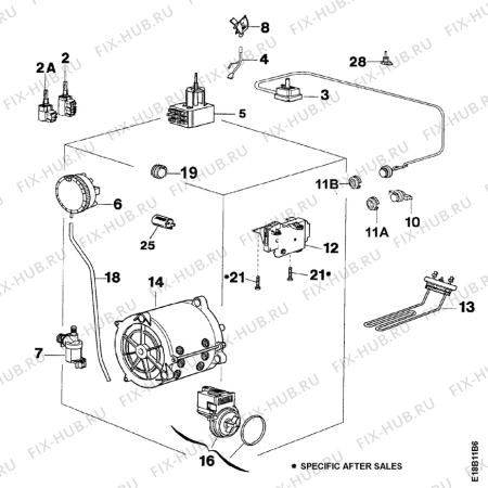 Взрыв-схема стиральной машины Zanussi TL982V - Схема узла Electrical equipment