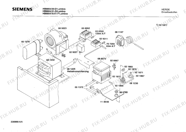 Взрыв-схема плиты (духовки) Siemens HB880478 - Схема узла 04