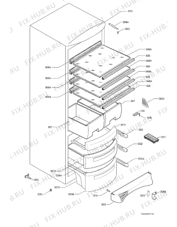 Взрыв-схема холодильника Zanussi ZK390F5 - Схема узла Housing 001