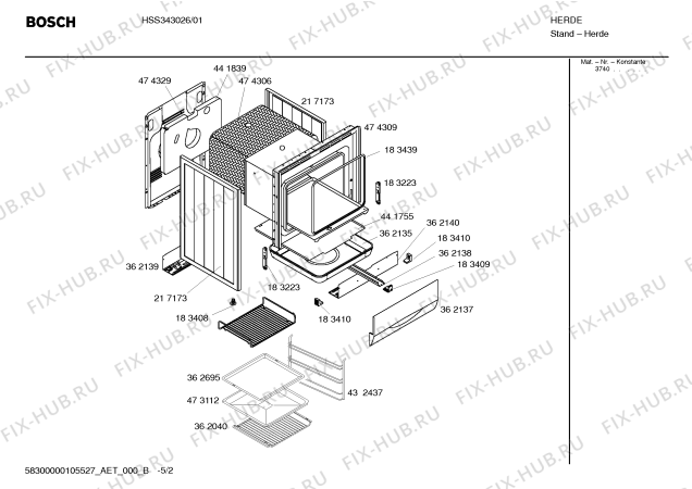 Схема №1 HSS323026 с изображением Стеклокерамика для плиты (духовки) Bosch 00242583