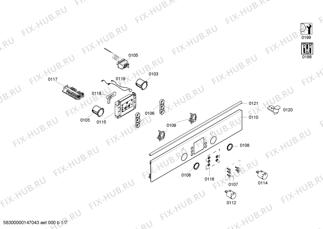 Схема №4 HCE748320S с изображением Блок подключения для плиты (духовки) Bosch 00612929
