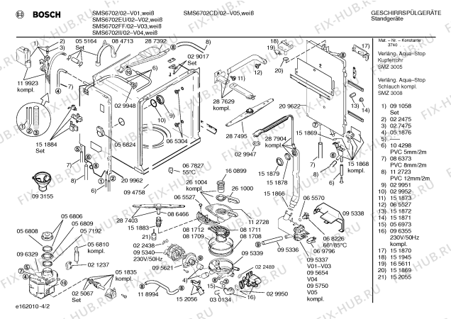 Схема №2 SMS6702CD с изображением Панель для посудомоечной машины Bosch 00287510