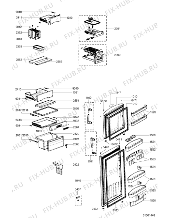 Схема №1 ARC 4190/AL с изображением Ящик (корзина) для холодильника Whirlpool 481244229271