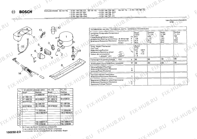 Взрыв-схема холодильника Bosch 0701144735 KS141TG - Схема узла 02