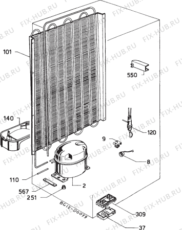 Взрыв-схема холодильника Zanussi ZI6243N - Схема узла Refrigerator cooling system