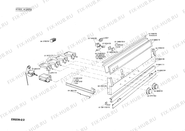 Взрыв-схема плиты (духовки) Siemens HE600316 - Схема узла 02