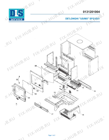 Схема №1 SFG1031 с изображением Холдер для электрообогревателя DELONGHI 5331005800