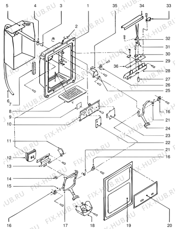 Схема №6 RA7 (F011003) с изображением Втулка двери для холодильной камеры Indesit C00132544