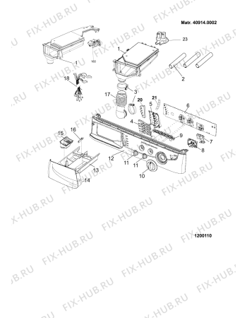 Взрыв-схема стиральной машины Ariston AVXXL105EX (F033723) - Схема узла