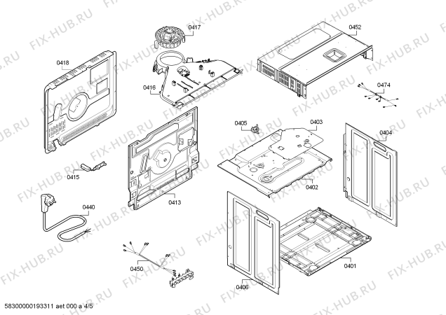 Схема №2 HB43GS556 H.SE.NP.L2D.IN.GLASS.S5b.X.E0_C/// с изображением Передняя часть корпуса для духового шкафа Siemens 00672899