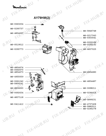 Взрыв-схема микроволновой печи Moulinex AY79HM(2) - Схема узла WP002073.2P3